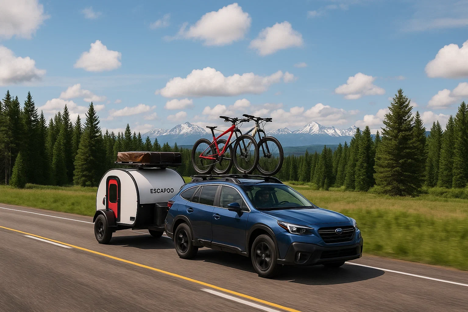 Subaru with a trailer