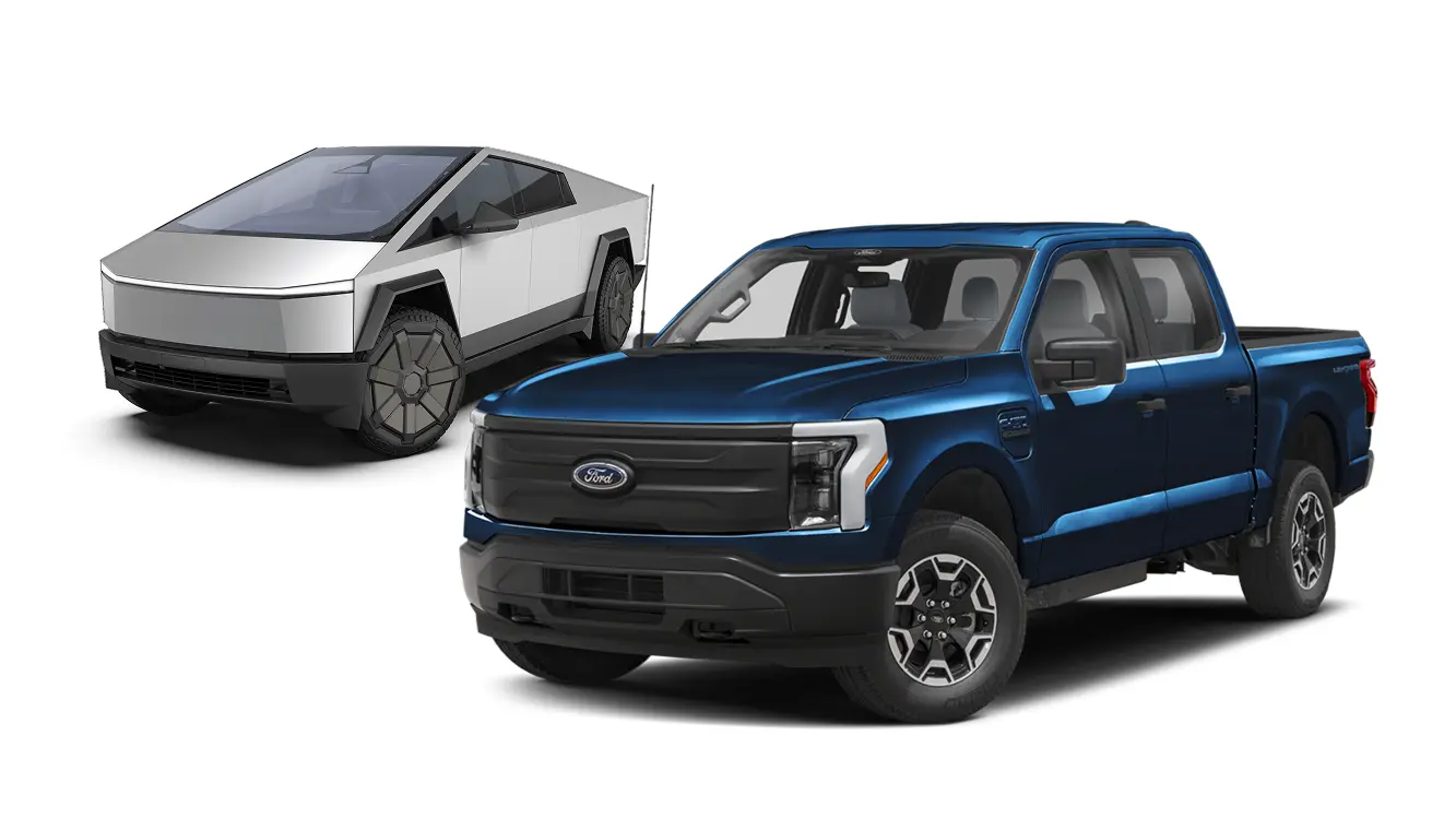 comparision between tesla cybertruck and ford f-150 lightening